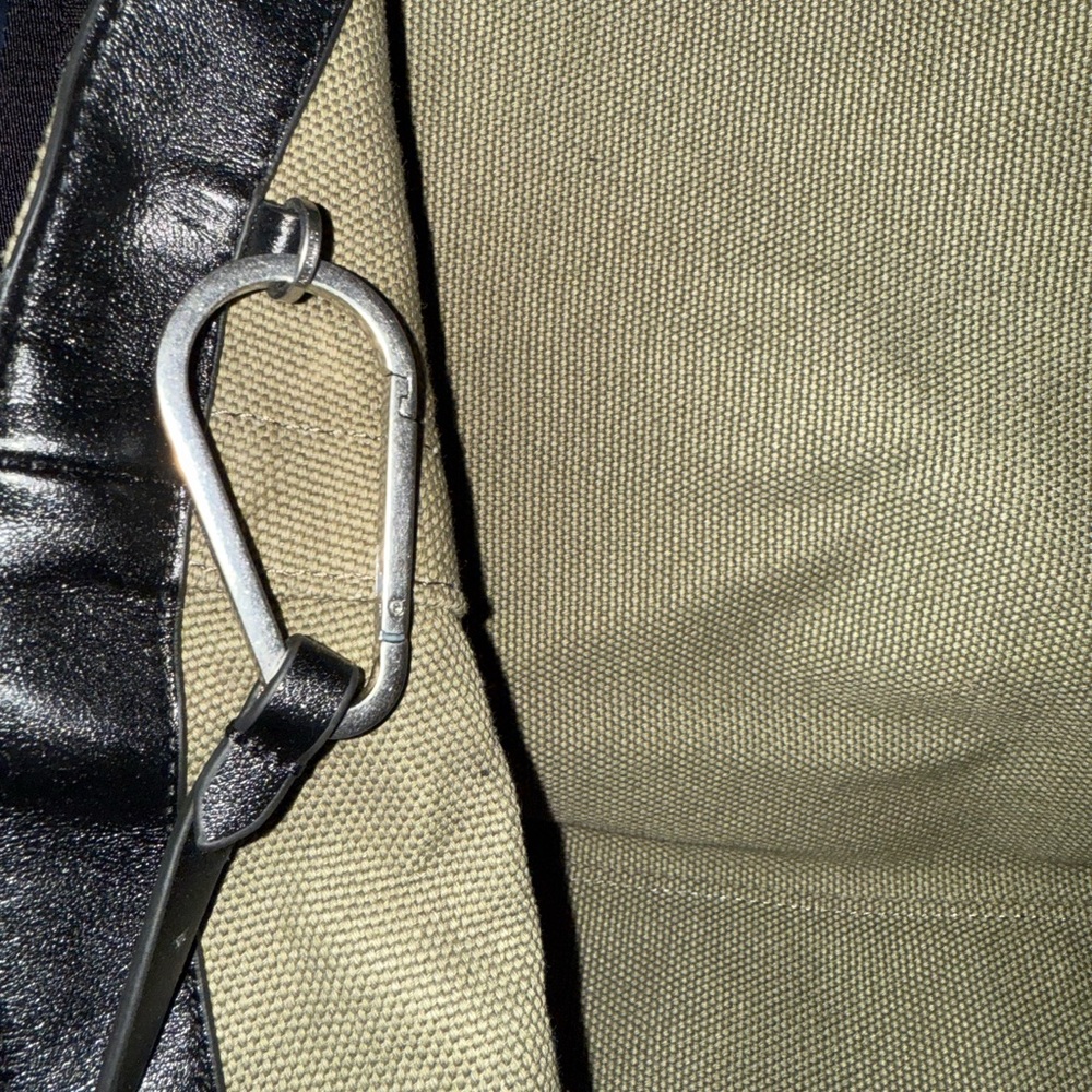 All Saints Khaki Tote with Black Straps - Picture 8 of 13